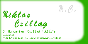 miklos csillag business card